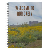 Welcome Cabin Rustic Southwest Blume House Guest Notizblock (Vorderseite)
