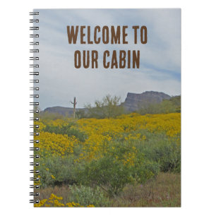 Welcome Cabin Rustic Southwest Blume House Guest Notizblock