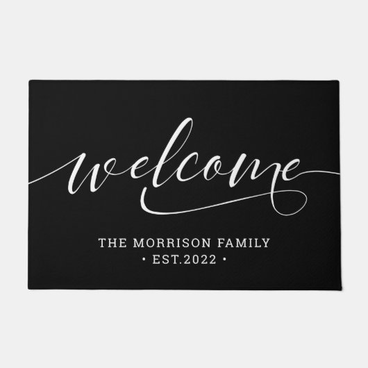 Welcome Calligraphy Script-Familie Doormat Fußmatte (Vorderseite)