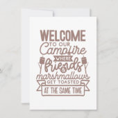 Welcome Campfire Friends Marshmallows Camping Ankündigung (Vorderseite)