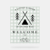 Welcome Camping Baby Dusche Acrylschild (Vorderseite)
