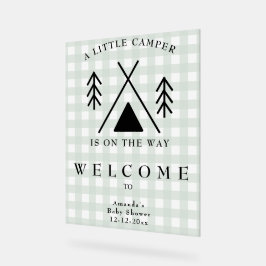Welcome Camping Baby Dusche Acrylschild