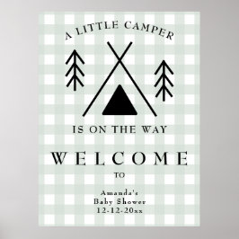 Welcome Camping Baby Dusche Poster