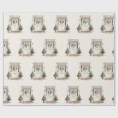 Welcome Christmas Door Greenery Wrapping Paper Geschenkpapier (Flach)