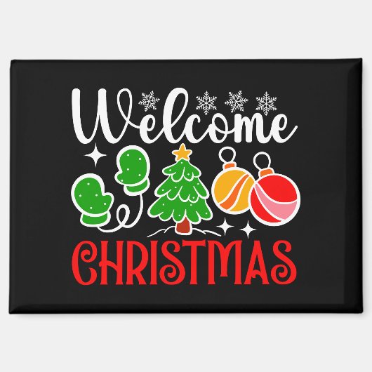 Welcome Christmas Tree And Ornaments-23758 Magnet (Vorderseite)