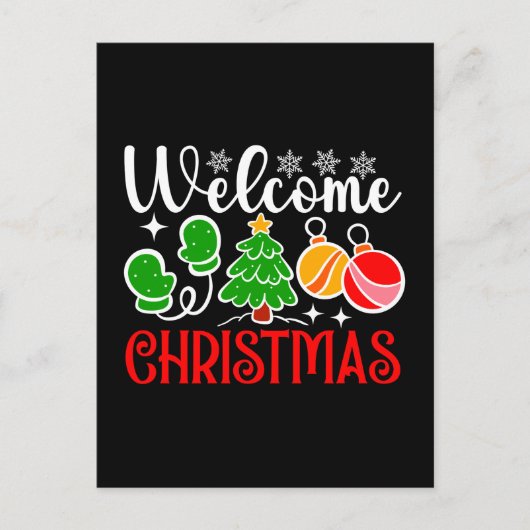 Welcome Christmas Tree And Ornaments-23758 Postkarte (Vorderseite)