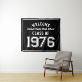 Welcome Class of 1976, Black Reunion Party Decor Wandteppich (Beispiel (Horizontal))