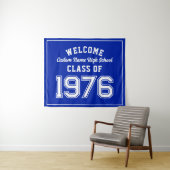 Welcome Class of 1976, Blue Reunion Party Decor Wandteppich (Beispiel (Horizontal))