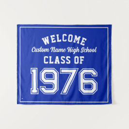 Welcome Class of 1976, Blue Reunion Party Decor Wandteppich