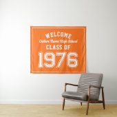 Welcome Class of 1976, Orange Reunion Party Decor Wandteppich (Beispiel (Horizontal))