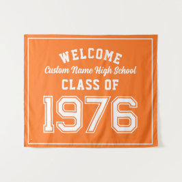 Welcome Class of 1976, Orange Reunion Party Decor Wandteppich