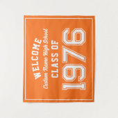 Welcome Class of 1976, Orange Reunion Party Decor Wandteppich (Vorderseite)