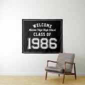 Welcome Class of 1986, Black Reunion Party Decor Wandteppich (Beispiel (Horizontal))