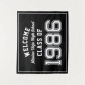 Welcome Class of 1986, Black Reunion Party Decor Wandteppich (Vorderseite)