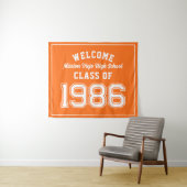 Welcome Class of 1986, Orange Reunion Party Decor Wandteppich (Beispiel (Horizontal))