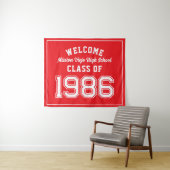 Welcome Class of 1986, Red Reunion Party Decor Tap Wandteppich (Beispiel (Horizontal))