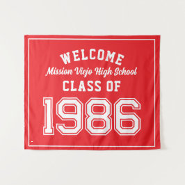 Welcome Class of 1986, Red Reunion Party Decor Tap Wandteppich