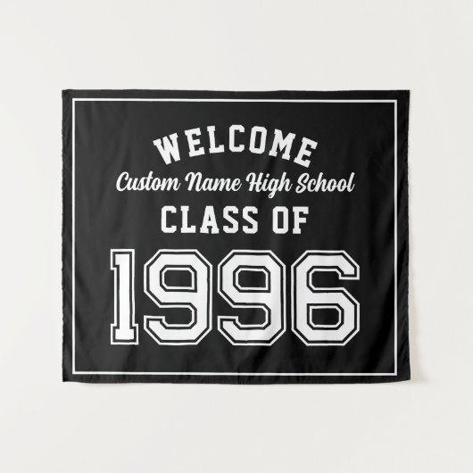 Welcome Class of 1996, Black Reunion Party Decor Wandteppich (Vorderseite (Horizontal))