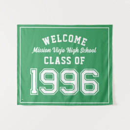Welcome Class of 1996, Green Reunion Party Decor Wandteppich