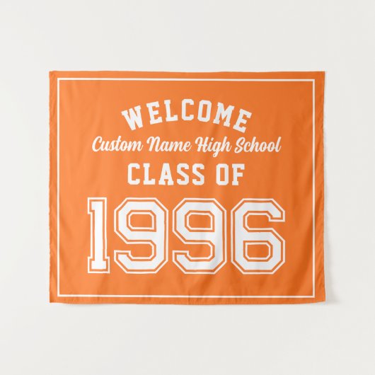 Welcome Class of 1996, Orange Reunion Party Decor Wandteppich (Vorderseite (Horizontal))