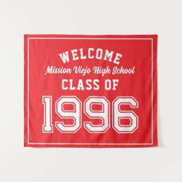 Welcome Class of 1996, Red Reunion Party Decor Tap Wandteppich