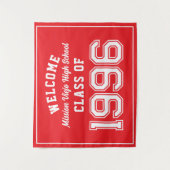Welcome Class of 1996, Red Reunion Party Decor Tap Wandteppich (Vorderseite)