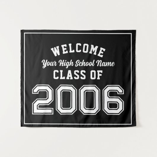 Welcome Class of 2006, 20 Year Reunion Decor Wandteppich (Vorderseite (Horizontal))