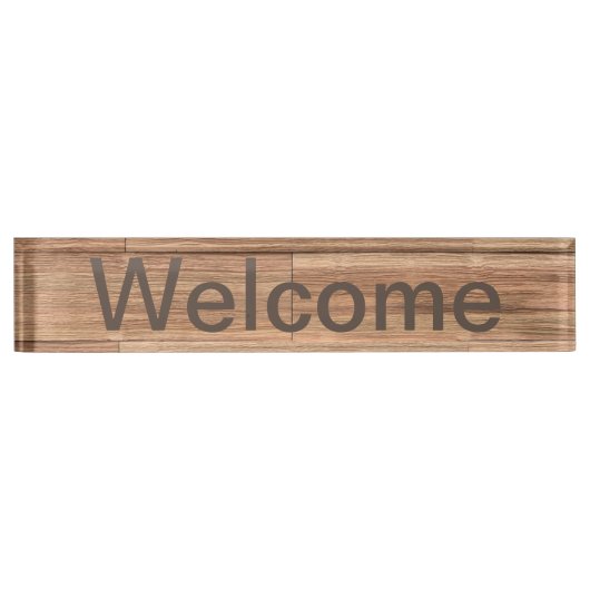 Welcome color wood art namensplakette (Vorderseite)