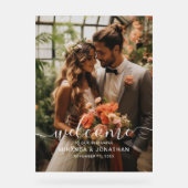 'Welcome' Custom Foto Wedding Acrylschild (Vorderseite)