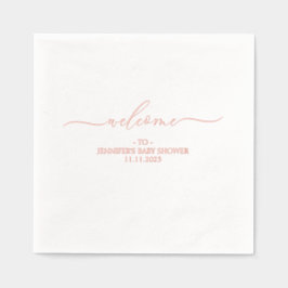 Welcome custom name baby shower servietten mit folie