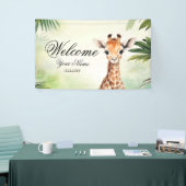 Welcome Cute Giraffe Jungle Baby Shower Party Banner (Messeveranstaltung)