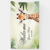 Welcome Cute Giraffe Jungle Baby Shower Party Banner (Vertikal)