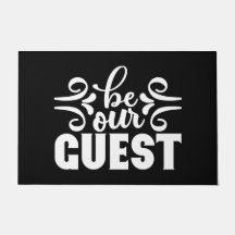 Welcome Door Mat Seien Sie unser Schwarz-weißer Ga