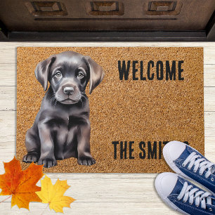 Welcome Doormat - Black Labrador Puppy Fußmatte