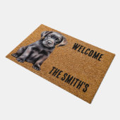 Welcome Doormat - Black Labrador Puppy Fußmatte (Schrägansicht)