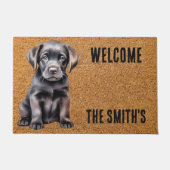 Welcome Doormat - Black Labrador Puppy Fußmatte (Vorderseite)