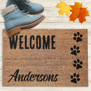 Welcome Doormat - Dog Lover - Dog Paw Print Fußmatte