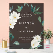 "Welcome" Elegante Blumenschaumtafel Acrylschild (Hochzeit)