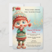 Welcome Elf Party | North Pole Arrival Celebration Einladung (Vorderseite)