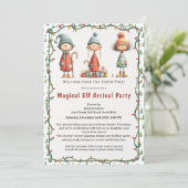 Welcome Elf Party | North Pole Arrival Celebration Einladung (Stehend Vorderseite)