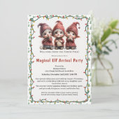 Welcome Elf Party | North Pole Arrival Celebration Einladung (Stehend Vorderseite)