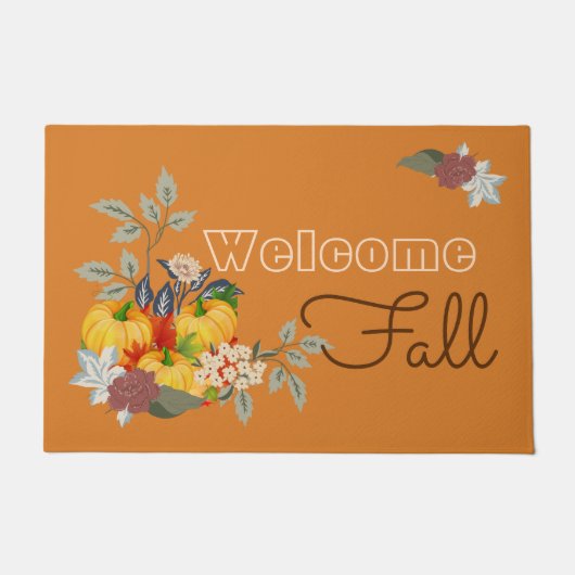 Welcome Fall Floral Design Fußmatte (Vorderseite)