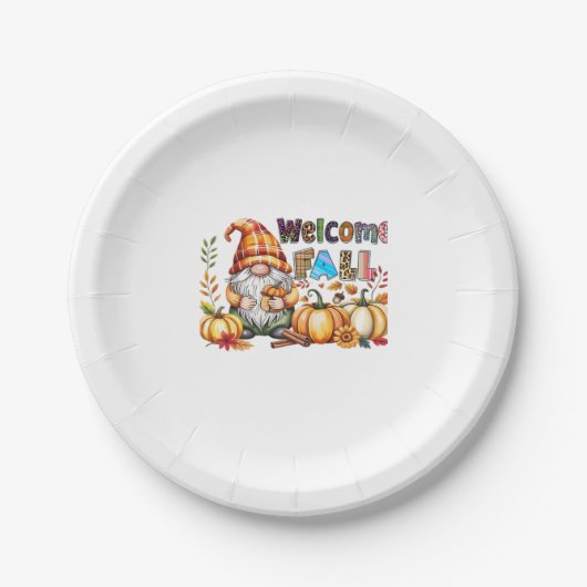 Welcome Fall Gnomes Classic T - Shirt.png Pappteller (Vorderseite)