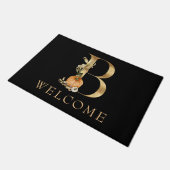 WELCOME Fall Monogram B mit Pumpkin Doormat Fußmatte (Schrägansicht)