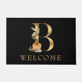 WELCOME Fall Monogram B mit Pumpkin Doormat Fußmatte (Vorderseite)