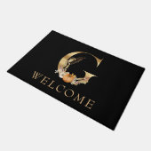 WELCOME Fall Monogram G mit Pumpkin Doormat Fußmatte (Schrägansicht)