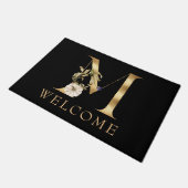 WELCOME Fall Monogram M mit Pumpkins Doormat Fußmatte (Schrägansicht)