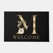 WELCOME Fall Monogram M mit Pumpkins Doormat Fußmatte (Vorderseite)