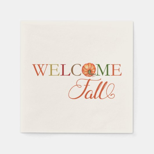 Welcome Fall Pumpkin Serviette (Vorderseite)
