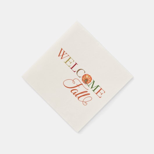 Welcome Fall Pumpkin Serviette (Ecke)